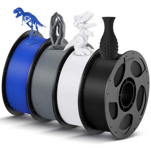 ANYCUBIC PLA Filament 1,75mm, Refill PLA und Spool Kit, 3D Drucker Filament PLA, Vakuumverpackung, Intelligente Identifikation, 4KG Schwarz Weiß Blau Textur Grau von ANYCUBIC