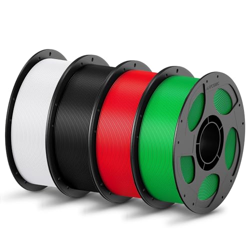 ANYCUBIC PLA Filament 1,75mm, Refill PLA und Spool Kit, 3D Drucker Filament PLA, Vakuumverpackung, Intelligente Identifikation, 4KG Schwarz Weiß Rot Grün von ANYCUBIC