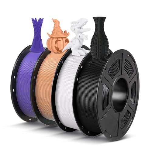 ANYCUBIC PLA Filament 1.75mm, 4KG 3D Drucker Filament PLA, RFID für Intelligentes Drucken, Schwarz&Weiß&Pfirsichrosa&Interstellar Lila(4PCS) von ANYCUBIC