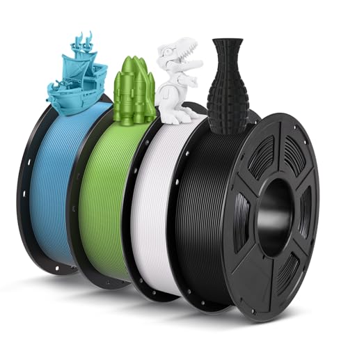 ANYCUBIC PLA Filament 1.75mm, 4KG 3D Drucker Filament PLA, RFID für Intelligentes Drucken, Schwarz&Weiß&Spring Leaf Grün&Tropical Turquoise von ANYCUBIC