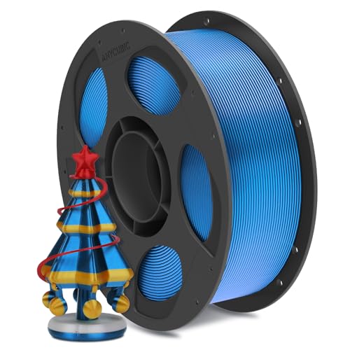 ANYCUBIC Silk PLA Filament, Seide Filament 1,75mm, Kontrollierbarer Glanz 3D Drucker Filament, Seidentexturen Prächtige Farbe 1KG Silk Blau von ANYCUBIC