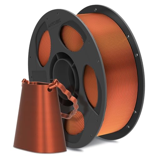 ANYCUBIC Silk PLA Filament, Seide Filament 1,75mm, Kontrollierbarer Glanz 3D Drucker Filament, Seidentexturen Prächtige Farbe 1KG Silk Kupfer von ANYCUBIC