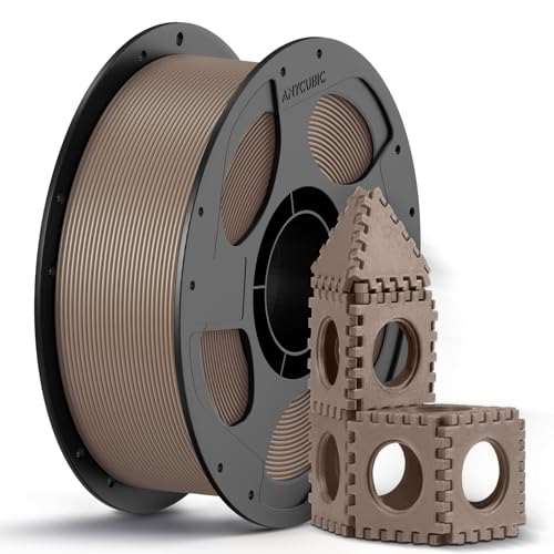 ANYCUBIC PLA Filament 1,75mm, Refill PLA und Spool Kit, 3D Drucker Filament PLA, Vakuumverpackung, Intelligente Identifikation, 1KG Braun von ANYCUBIC