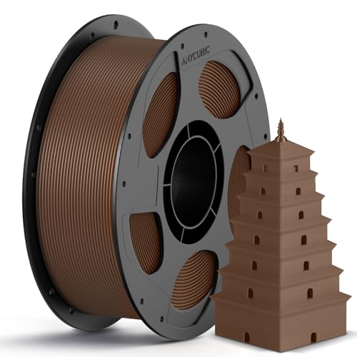 ANYCUBIC PLA Filament 1,75mm, Refill PLA und Spool Kit, 3D Drucker Filament PLA, Vakuumverpackung, Intelligente Identifikation, 1KG Bronze von ANYCUBIC