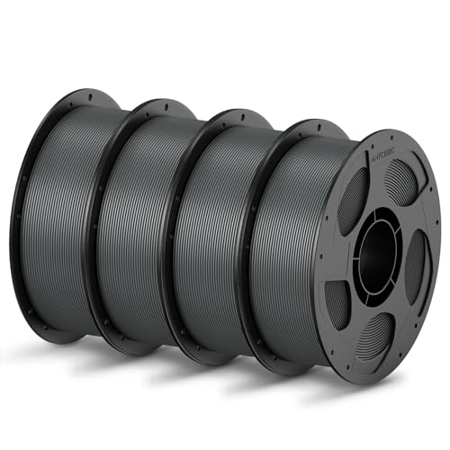 ANYCUBIC PLA Filament 1,75mm, Refill PLA und Spool Kit, 3D Drucker Filament PLA, Vakuumverpackung, Intelligente Identifikation, 4KG Textur Grau von ANYCUBIC