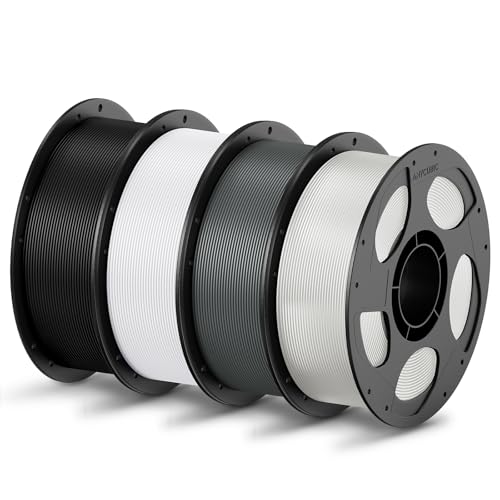 ANYCUBIC PLA Filament 1,75mm, Refill PLA und Spool Kit, 3D Drucker Filament PLA, Vakuumverpackung, Intelligente Identifikation, 4KG Schwarz Weiß Transparent Textur Grau von ANYCUBIC