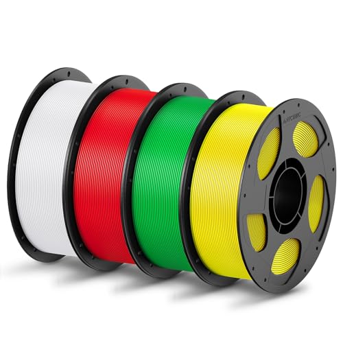 ANYCUBIC PLA Filament 1,75mm, Refill PLA und Spool Kit, 3D Drucker Filament PLA, Vakuumverpackung, Intelligente Identifikation, 4KG Weiß Rot Grün Gelb von ANYCUBIC