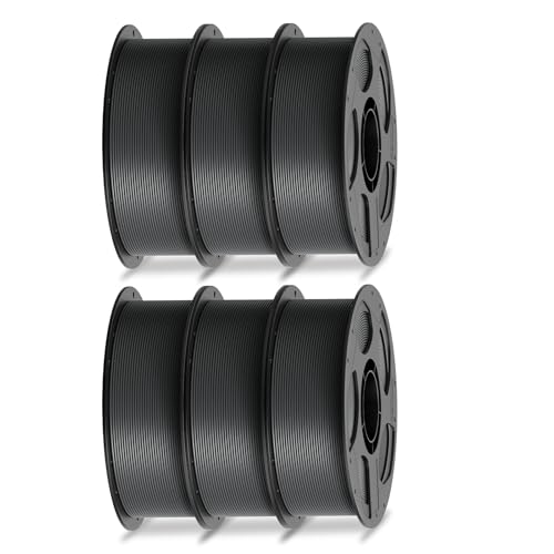 ANYCUBIC PLA Filament 1,75mm, Refill PLA und Spool Kit, 3D Drucker Filament PLA, Vakuumverpackung, Intelligente Identifikation, 6KG Textur Grau von ANYCUBIC