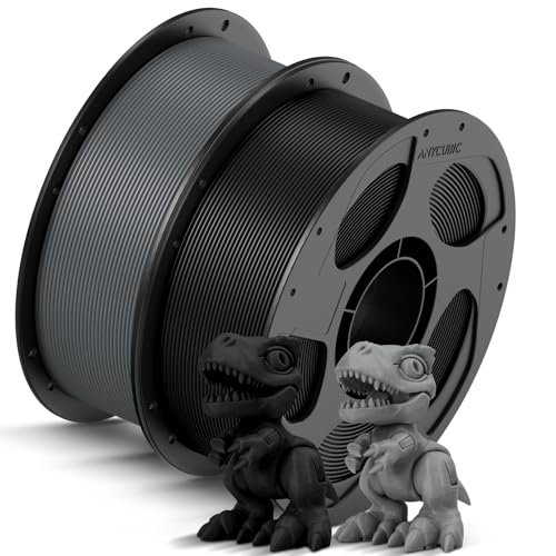 ANYCUBIC Refill High Speed PLA und Spool Kit, Bis zu 600 mm/s Hohe Geschwindigkeit 3D Drucker Filament, Intelligente Identifikation 2KG Schwarz Grau von ANYCUBIC