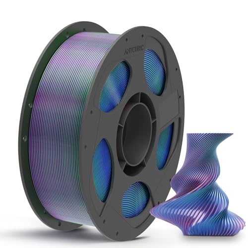ANYCUBIC Silk PLA Filament, Nachfüll-PLA Filament ohne Spule, 3D Drucker Filament PLA, RFID für intelligentes Drucken, 1KG,Blau-Grün-Lila ANYCUBIC Silk PLA Filament, Nachfüll-PLA Filament ohne Spule, 3D Drucker Filament PLA, RFID für intelligentes Drucken, 1KG,Blau-Grün-Lila von ANYCUBIC