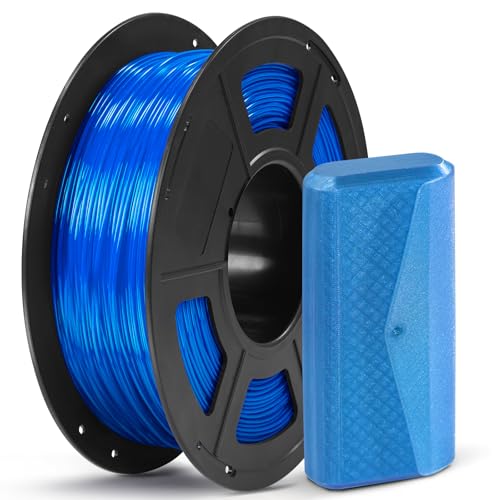 ANYCUBIC TPU Filament 1,75 mm, 95A TPU 3D Drucker Filament, Flexibel und weich, unterstützt Hohe Geschwindigkeit, Intelligente Identifikation, Maßgenauigkeit +/- 0,03, 1KG Transparentes Blau von ANYCUBIC