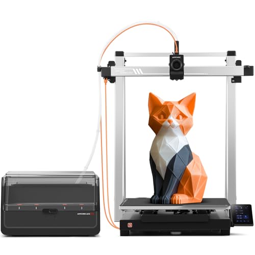 Anycubic Kobra 3 Max Combo 3D-Drucker Mehrfarbig, Trocknung Filament während des Drucks, 600 mm/s Schnelles Drucken, Vollautomatische Kalibrierung, AI Intelligentes Drucken von ANYCUBIC