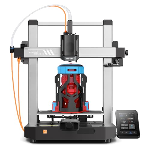 Anycubic Kobra 3 V2 3D Drucker, Verbesserte Düsentechnologie und Auto-Leveling, KI-Überwachung mit Kamera, Mehrfarbendruck über ACE Pro, Druckgröße 255 x 255 x 260 mm von ANYCUBIC