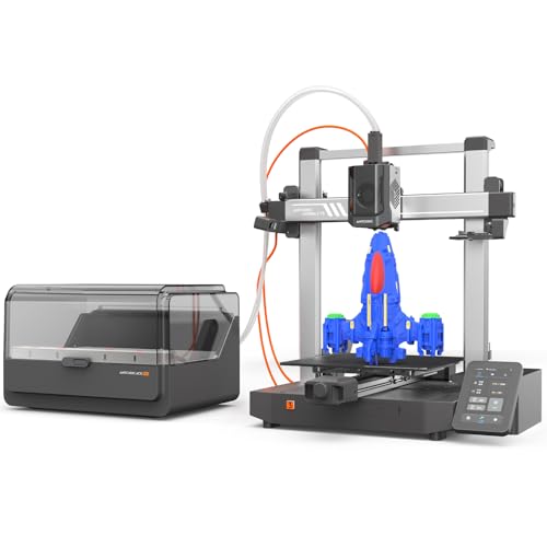 Anycubic Kobra 3 V2 Combo 3D Drucker Mehrfarbig, Bis zu 600 mm/s, Verbesserte Auto Nivellierung, Neue Düsen-Technologie, Aktive Filamenttrocknung, 4-Farben-Druck, Größe 255 x 255 x 260 mm von ANYCUBIC