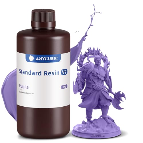 ANYCUBIC Standard Resin V2 1000g, 3D Drucker Resin, 405nm LCD SLA Rapid UV Aushärtung Resin, Hochpräzises und schnelles Photopolymer Harz für LCD/DLP/SLA 3D Druck, Lila ANYCUBIC Standard Resin V2 1000g, 3D Drucker Resin, 405nm LCD SLA Rapid UV Aushärtung Resin, Hochpräzises und schnelles Photopolymer Harz für LCD/DLP/SLA 3D Druck, Lila von ANYCUBIC