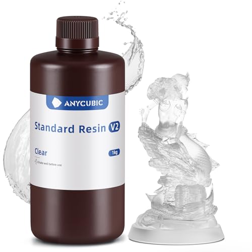 ANYCUBIC Standard Resin V2 1000g, 3D Drucker Resin, 405nm LCD SLA Rapid UV Aushärtung Resin, Hochpräzises und schnelles Photopolymer Harz für LCD/DLP/SLA 3D Druck, Transluzent ANYCUBIC Standard Resin V2 1000g, 3D Drucker Resin, 405nm LCD SLA Rapid UV Aushärtung Resin, Hochpräzises und schnelles Photopolymer Harz für LCD/DLP/SLA 3D Druck, Transluzent von ANYCUBIC