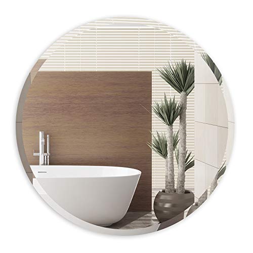 ANYHI Spiegel Rund 45,7 cm Badezimmerspiegel Abgeschrägter Rahmenloser Wandspiegel von ANYHI