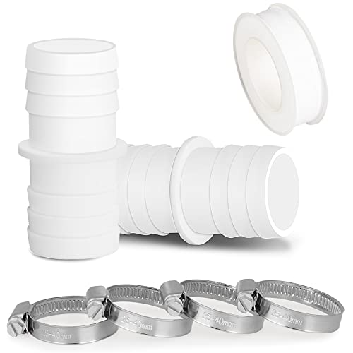 ANYUNKEY 2X Ø 38mm schlauchverbinder mit 4 Schlauchschellen und 12 Meter Teflonband|schlauchadapter|Schlauchtülle für Poolschlauch|Doppelschlauchtülle|schlauchkupplung|gartenschlauch verbinder von ANYUNKEY