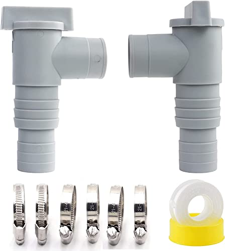 ANYUNKEY Absperrhahn für Pools mit 32mm Schlauchanschluss,Pool Schlauchadapter,Pool Wartungs zubehör mit 6X Schlauchklemmen(2er-Set) von ANYUNKEY