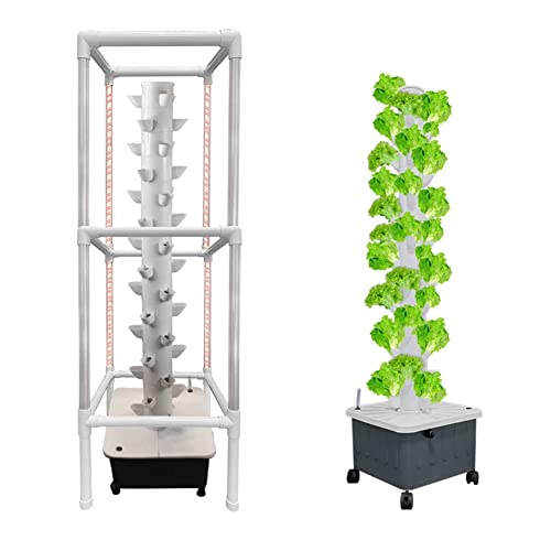 ANYURAN Tower Garden Hydrokultur-Anbausystem, 15 Etagen 45 Löcher Aquaponik-Anbausystem, Gemüsepflanzenturm-Geschenk für Gartenliebhaber,with Light von ANYURAN