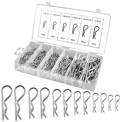 180 Stück Splinte Sortiment R Clips Set,6 Größen Edelstahl Splint Federsplinte Sicherungsklammer Splint,Haltefeder Anhängerkupplung Splinte für LKWs Traktoren Rasenmäher Autos Wohnmobil 180 Stück Splinte Sortiment R Clips Set,6 Größen Edelstahl Splint Federsplinte Sicherungsklammer Splint,Haltefeder Anhängerkupplung Splinte für LKWs Traktoren Rasenmäher Autos Wohnmobil von ANZOAT