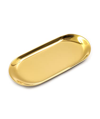 ANZOME goldene Platte serviertabletts Buffet Platte schmuckständer - oval groß Gold (Gold, 1 STK 18 cm) … von ANZOME