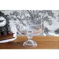 Kristallglas Fußschale Vintage Glasschale Bonboniere Durchsichtig Konfekt Schale von ANadelchen