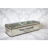 Vintage Blechdose Keksdose Butter-Christstollen Schachtel Aufbewahrungsdose Blechbehälter Container Vorratsdose Deckeldose Blechschachtel von ANadelchen