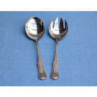 Vintage Salatbesteck Salatlöffel 2 Teilig Amefa Stainless Edelstahl 80-Er Jahren von ANadelchen