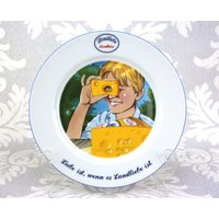Werbeteller Landliebe Landkäse Vintage Porzellan Teller Werbung Käseteller Frühstücksteller Sammelteller Mit Werbe Logo von ANadelchen