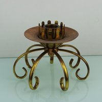 Vintage Retro Messing Kupfer Kerzenhalter von MastorasAntiques