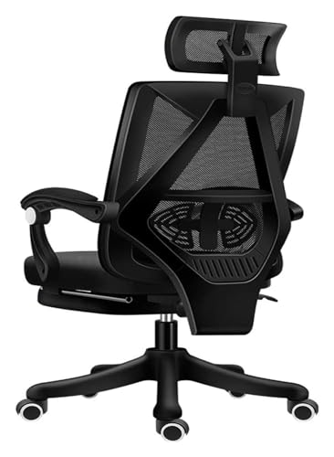ANram Bürostuhl, Schreibtischstuhl, Computer, ergonomischer Netzstuhl, drehbar, Komfortstühle, Designer-Stuhl mit Kopfstütze und Rückenlehne, 360° drehbar, Chefsessel mit Fußstütze für Damen und H von ANram