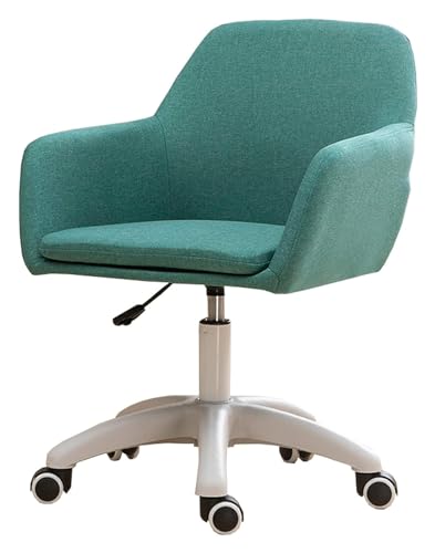 ANram Bürostuhl, Schreibtischstuhl, Schreibtischstuhl, drehbar, ergonomisch, mit Lendenwirbelstütze, Drehstuhl mit mittlerer Rückenlehne und Rollen, Chefsessel, Sitzhöhe: 40–50 cm (Farbe: Grün). V von ANram