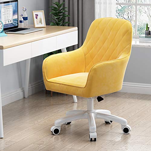 ANram Drehbarer Schreibtischstuhl, Bürostuhl mit mittlerer Rückenlehne, ergonomischer Schreibtischstuhl mit Samtpolsterung und stummgeschalteter Lenkrolle, Verstellbarer 360°-Drehstuhl für Heimbür von ANram