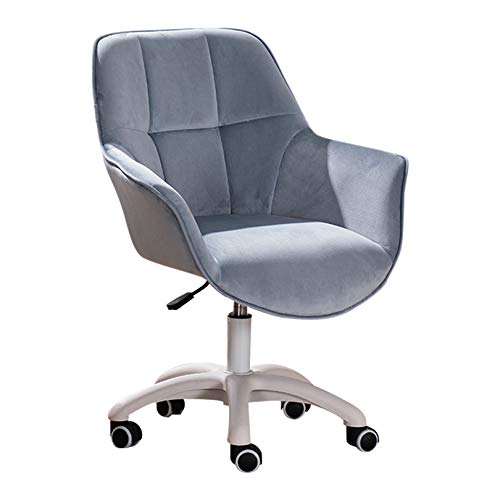 ANram Drehbarer Schreibtischstuhl, ergonomischer Chefsessel mit mittlerer Rückenlehne, drehbarer Arbeitsstuhl aus Samt, Multifunktions-Bürostuhl für zu Hause mit Armlehne für Heimbürostuhl von ANram