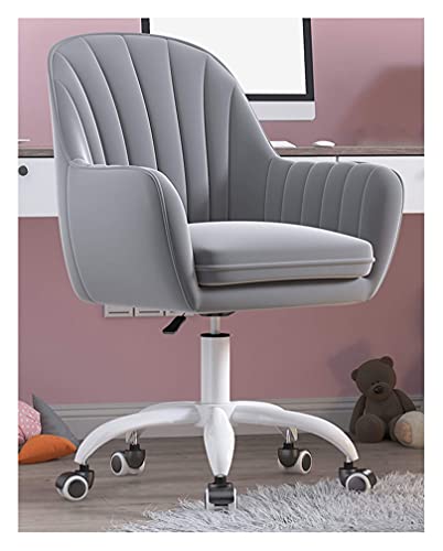 ANram Schreibtischstühle, Bürodrehstuhl, Verstellbarer Dicker Sitzkissen-Samtstoff, rollender, drehbarer, Verstellbarer Arbeitsstuhl mit mittlerer Rückenlehne von ANram