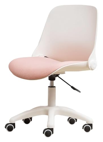 ANram Stuhl, Bürostuhl, Arbeitsstuhl, höhenverstellbar, ergonomischer Computer-Schreibtischstuhl, 360° drehbarer Stuhl für Schlafzimmer, Gaming, Empfang, Ankleidezimmer (Farbe: Rosa) von ANram