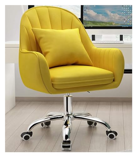 ANram Stuhl, Computerstuhl, Verstellbarer Stuhl, Samt-Drehstuhl mit Rückenlehne, Stuhl mit Armlehne und 360-Drehrädern, Bürostuhl (Farbe: Gelb, Größe: Weihnachts-Rentier – Stil 5) von ANram