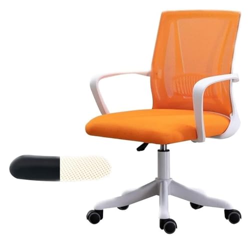 ANram Stuhl, ergonomischer Tisch und Stuhl, Drehstuhl mit Netzrücken, Bürostuhl, drehbarer Personalstuhl, Computerstuhl, Spielstuhl (Farbe: Orange) von ANram