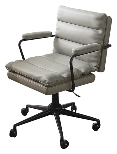 ANram Stuhl Schreibtischstühle Bürodrehstuhl, verstellbares Dickes Sitzkissen aus technischem Stoff, rollender, Verstellbarer Arbeitsstuhl mit mittlerer Rückenlehne (Farbe: #4) von ANram