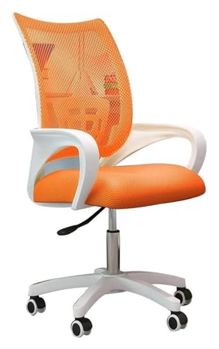 ANram Stuhl Stuhl Drehstuhl mit Netzrücken Ergonomischer Chefsessel mit niedriger Rückenlehne Drehbarer Lift-Computerstuhl Spielstuhl Arbeitsstuhl (Farbe: Orange) von ANram