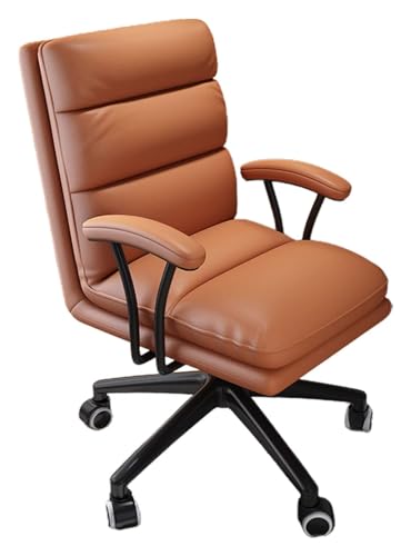 ANram Stuhl Verstellbarer Bürostuhl, ergonomische Computer-Drehstühle mit Rädern und Armlehnen für den Empfang im Schlafzimmer, Wohnzimmer (Farbe: Orange) von ANram