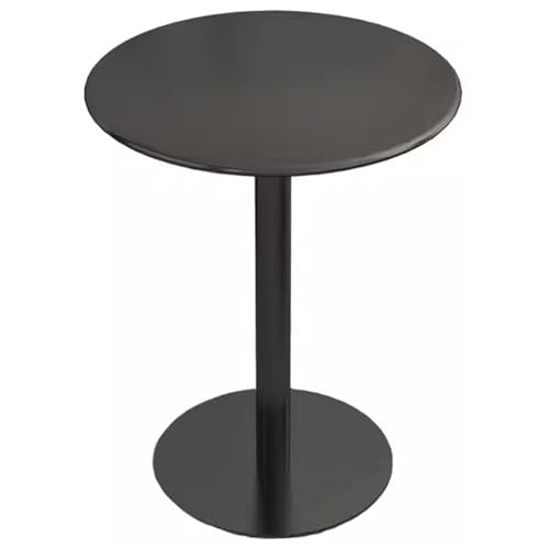 Bistrotisch, Metall-Cocktail-Bistrotisch, Ecktisch/Beistelltisch, Kleiner runder Couchtisch (Farbe: Schwarz, Größe: Dia50xH60cm) von ANram