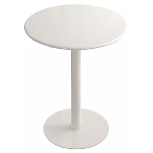 Bistrotisch, Metall-Cocktail-Bistrotisch, Ecktisch/Beistelltisch, Kleiner runder Couchtisch (Farbe: Weiß, Größe: Durchmesser 40 x 50 cm) von ANram