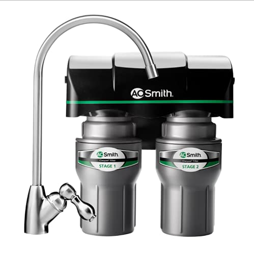 AO Smith AO-US-200 2-stufiger Wasser-Wasserhahnfilter unter der Spüle – Kohleblock-Trinkwasser-Filtersystem von AO Smith