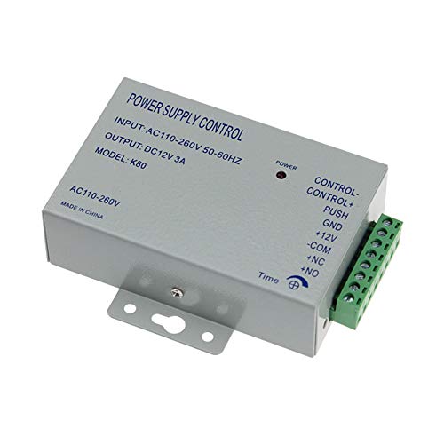 AOAMZ Access Control Power Supply Access Control System Power Switch 3A 110-240V AC to 12V DC for All Types Door Access Control System Door Lock with Time Delay K80 AOAMZ Access Control Power Supply Access Control System Power Switch 3A 110-240V AC to 12V DC for All Types Door Access Control System Door Lock with Time Delay K80 von AOAMZ