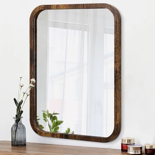 AOAOPQ 45x65 cm Rustic Brown gerahmt Badezimmer Spiegel für Wand Badezimmer Eitelkeit Spiegel Bauernhaus, große gerundete Rechteck Spiegel hängt horizontal oder vertikal AOAOPQ 45x65 cm Rustic Brown gerahmt Badezimmer Spiegel für Wand Badezimmer Eitelkeit Spiegel Bauernhaus, große gerundete Rechteck Spiegel hängt horizontal oder vertikal von AOAOPQ