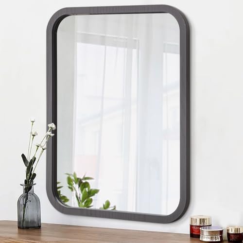 AOAOPQ Rechteckiger Wandspiegel Kleiner moderner Badezimmerspiegel für Schlafzimmer Eingangsbereich Wohnzimmer Eitelkeit Grau von AOAOPQ