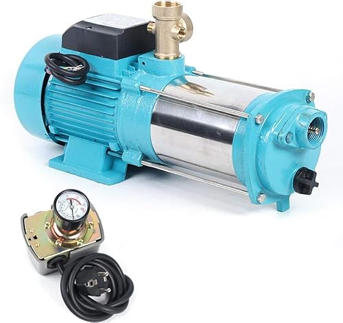 1300W Selbstansaugende Kreiselpumpe aus Edelstahl Haushaltskreiselpumpe 9,8bar 4000l/h Mit Strömungsschalter Manometer Für die Bewässerung von Bauernhöfen Gartenbrunnen von AOAPUMM