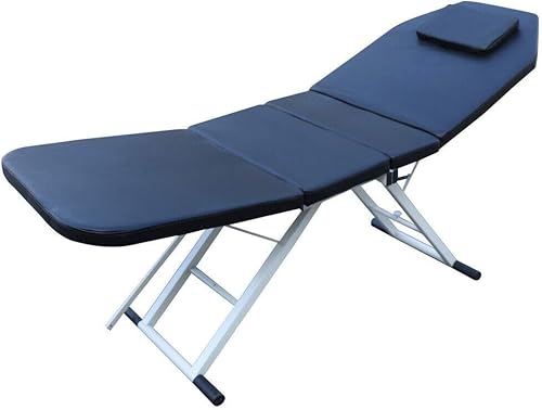 AOAPUMM Massageliege 3 Zonen Klappbares Kosmetikliege Spaliege SPA Salon Schönheit Massagetisch Bett Massagebank Dreifach Gefaltetes Kosmetikbett Tragbare 182cm, Tragfähigkeit 220-250 kg (Blau) von AOAPUMM